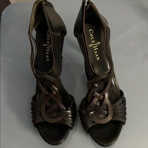 Cole Haan Women's Dark Brown and blackStrappy Heels